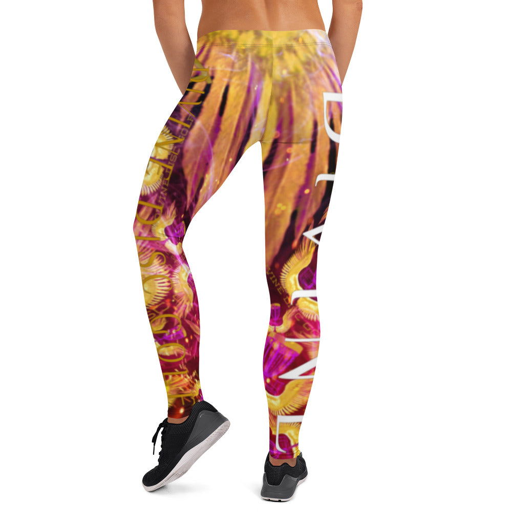 Divine Disc Golf Leggings Gold/Purple/Pink