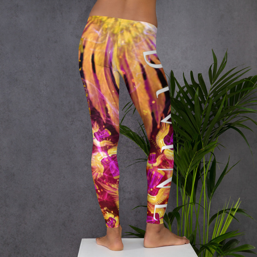 Divine Disc Golf Leggings Gold/Purple/Pink
