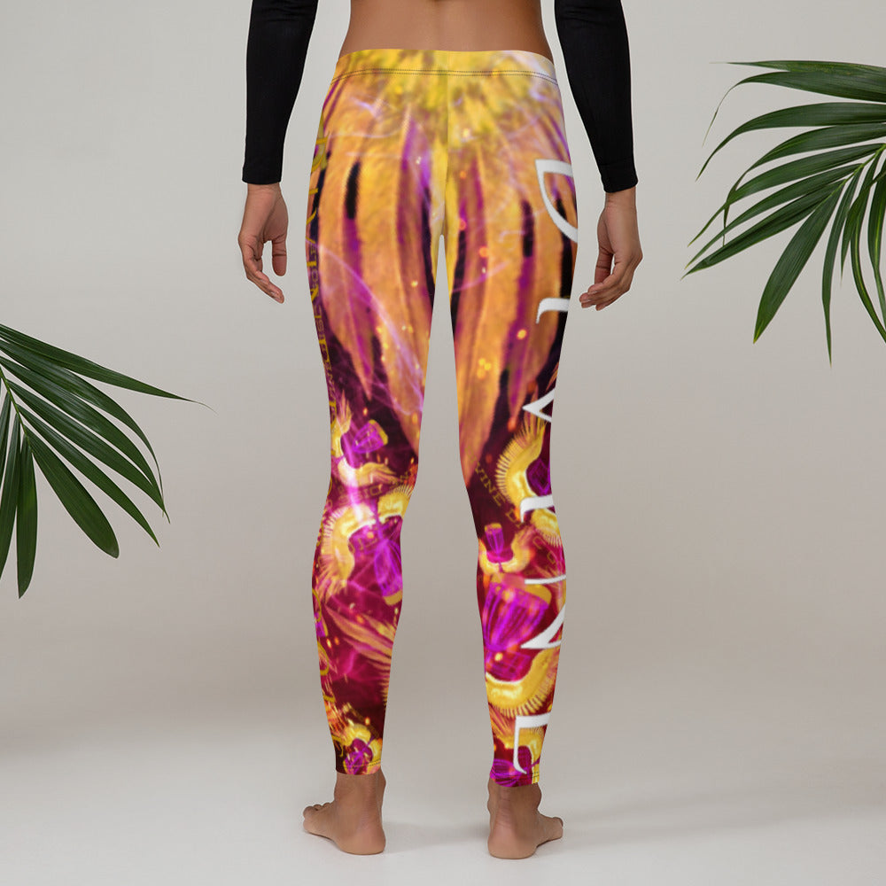 Divine Disc Golf Leggings Gold/Purple/Pink