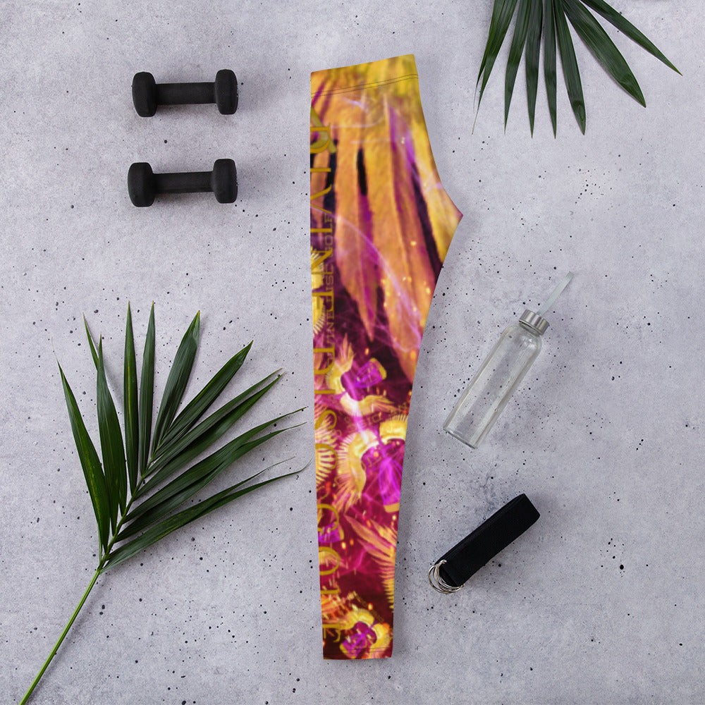 Divine Disc Golf Leggings Gold/Purple/Pink