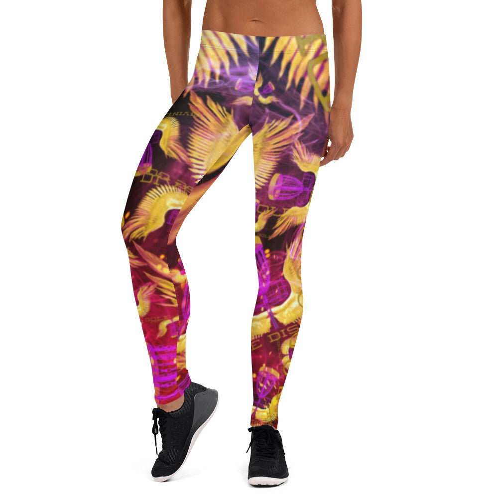 Divine Disc Golf Leggings Gold/Purple/Pink
