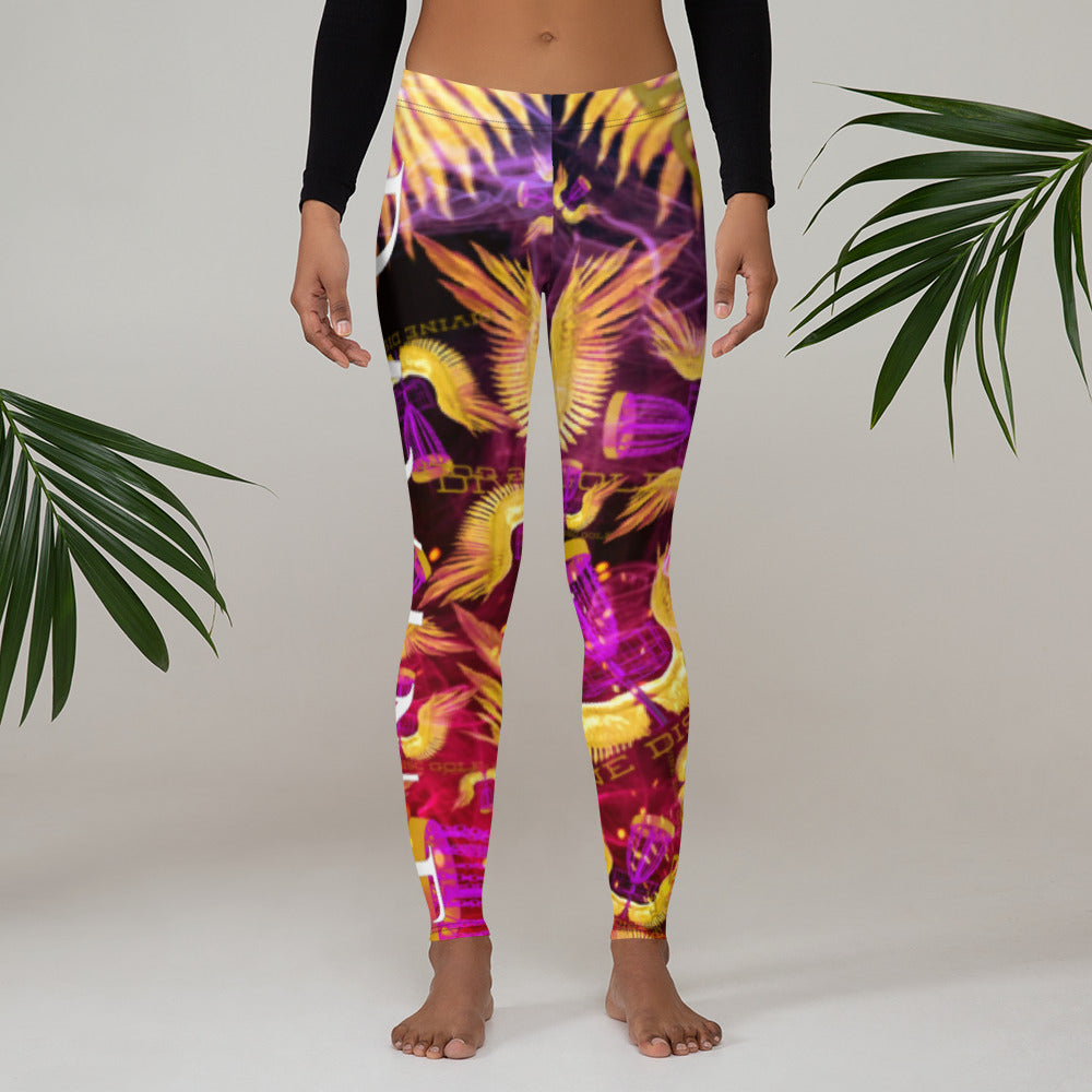 Divine Disc Golf Leggings Gold/Purple/Pink