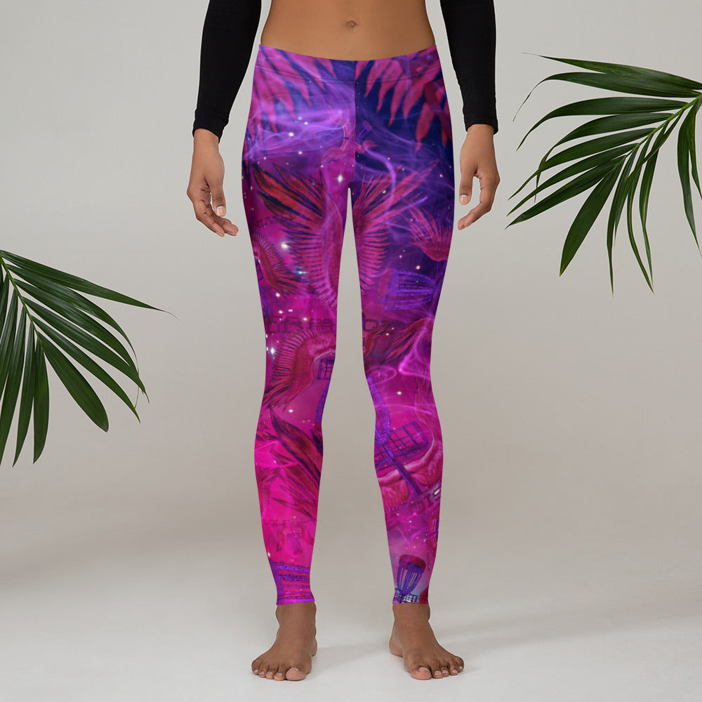 Divine Disc Golf Leggings Pink/Purple/Swirl