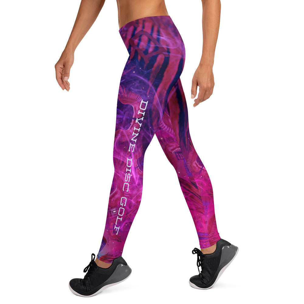 Divine Disc Golf Leggings Pink/Purple/Swirl