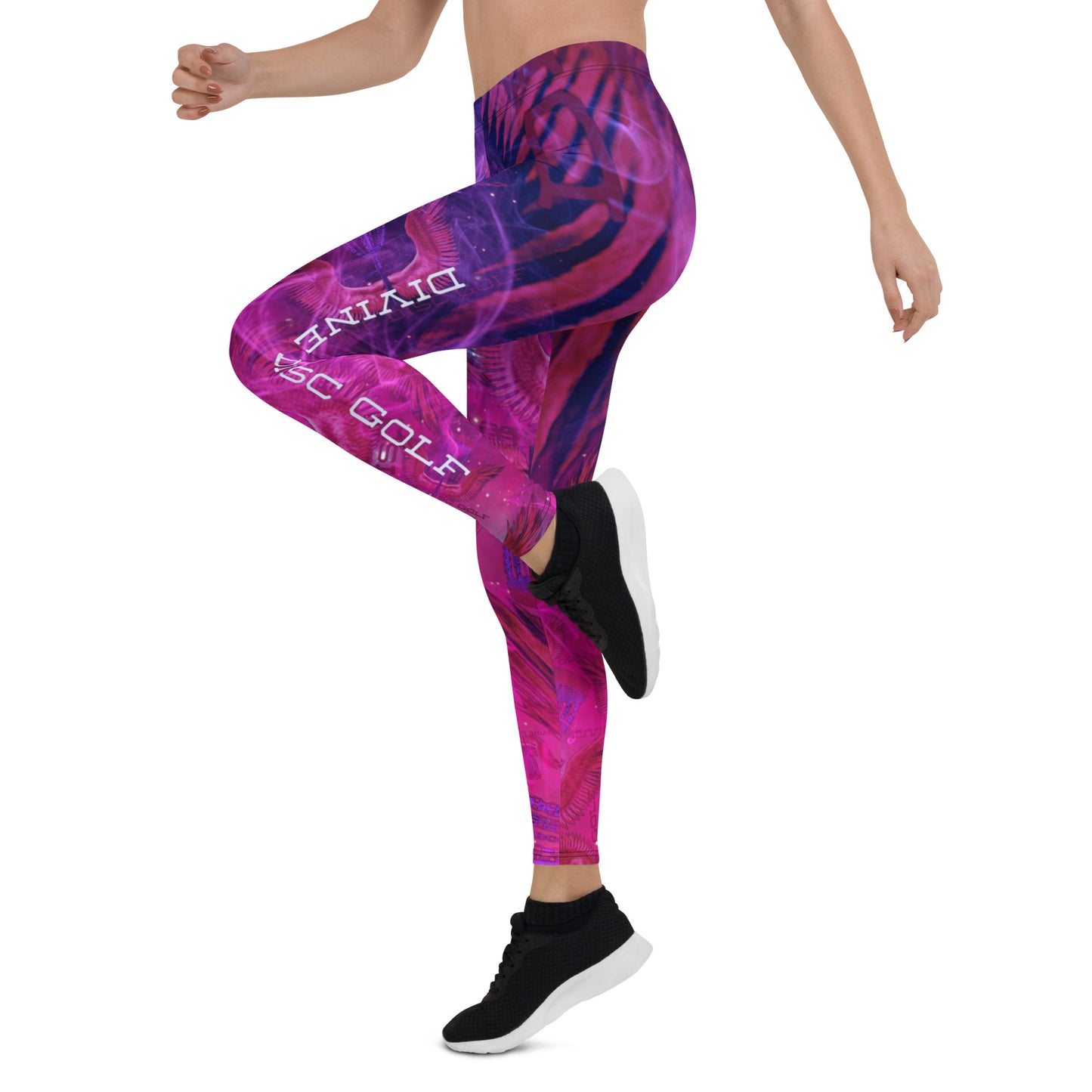 Divine Disc Golf Leggings Pink/Purple/Swirl