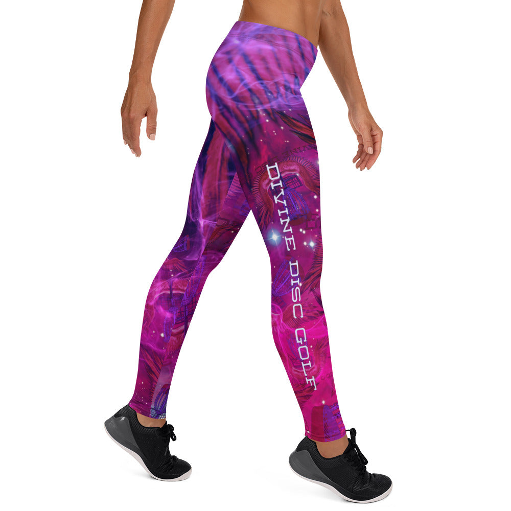 Divine Disc Golf Leggings Pink/Purple/Swirl