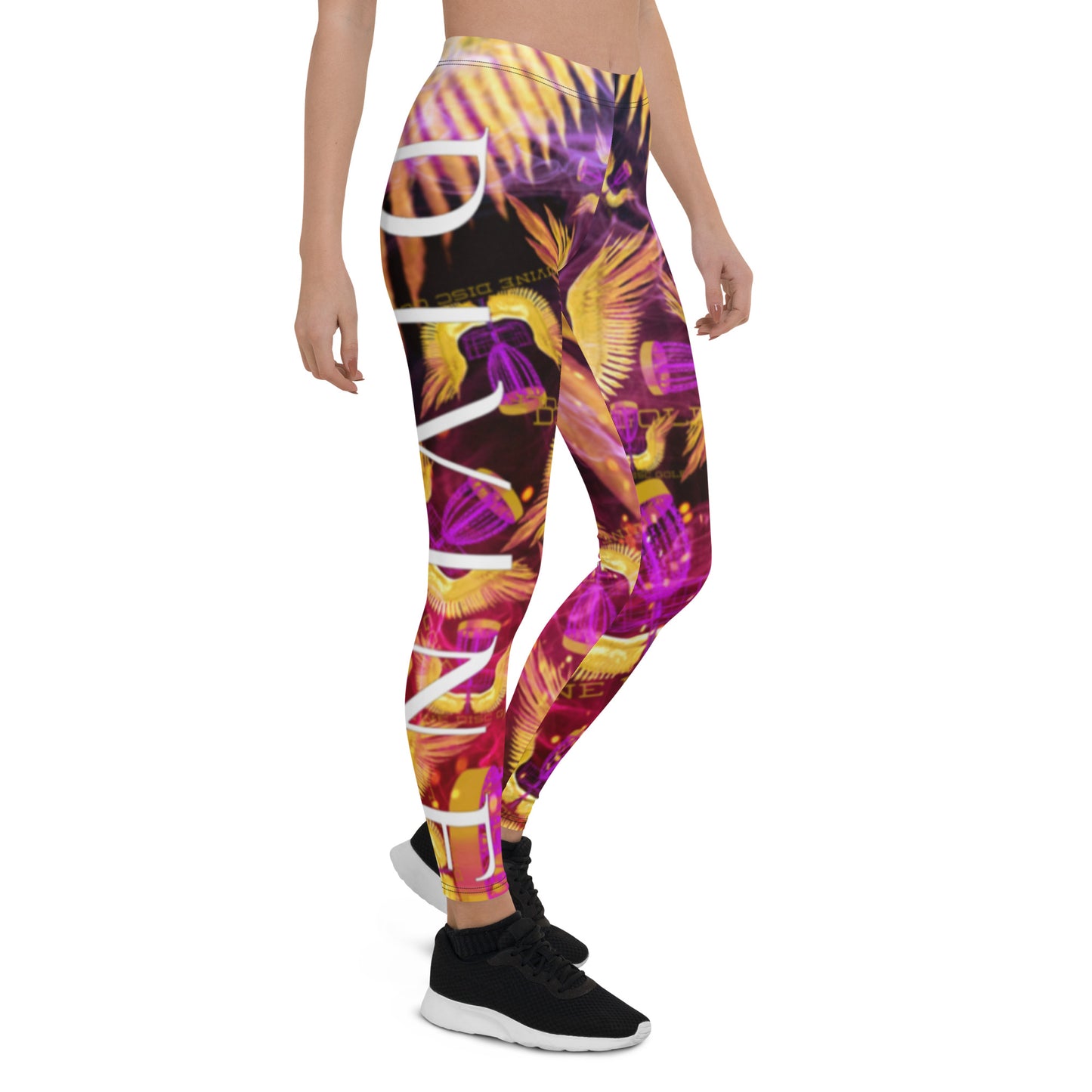 Divine Disc Golf Leggings Gold/Purple/Pink
