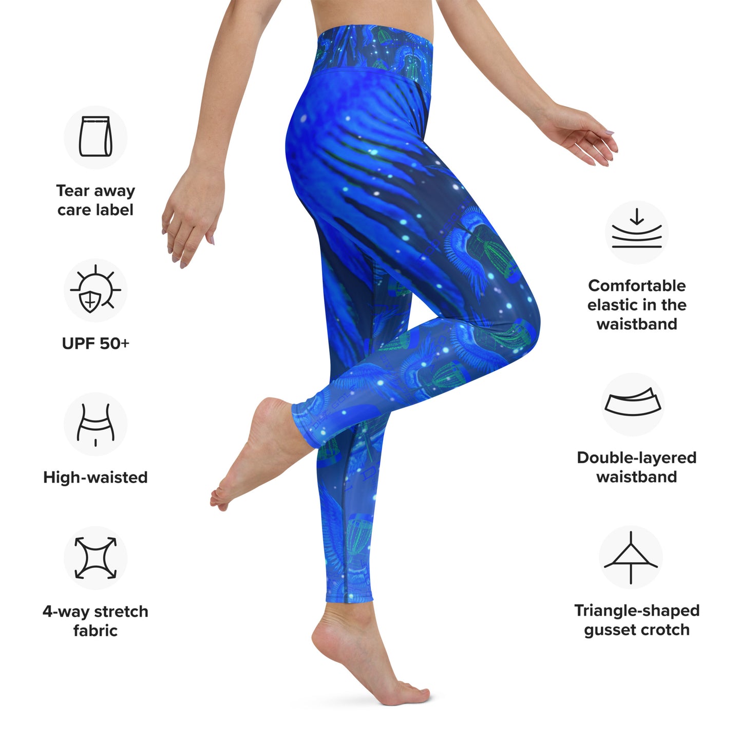 Divine Disc Golf Leggings Blue/Black