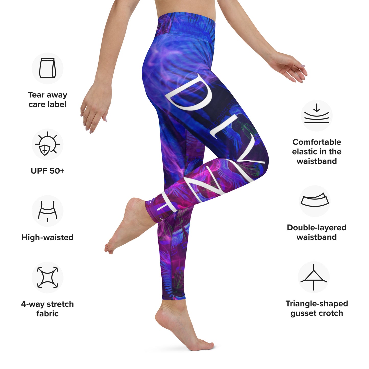 Divine Disc Golf Leggings Blue/Pink