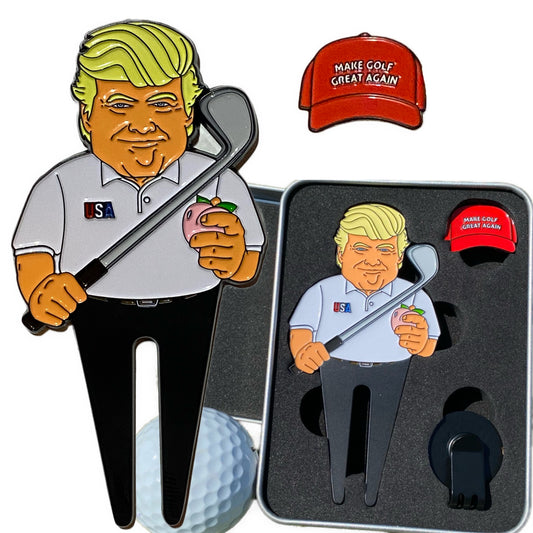 Divot Tool Gift Set Donald Trump with Peach