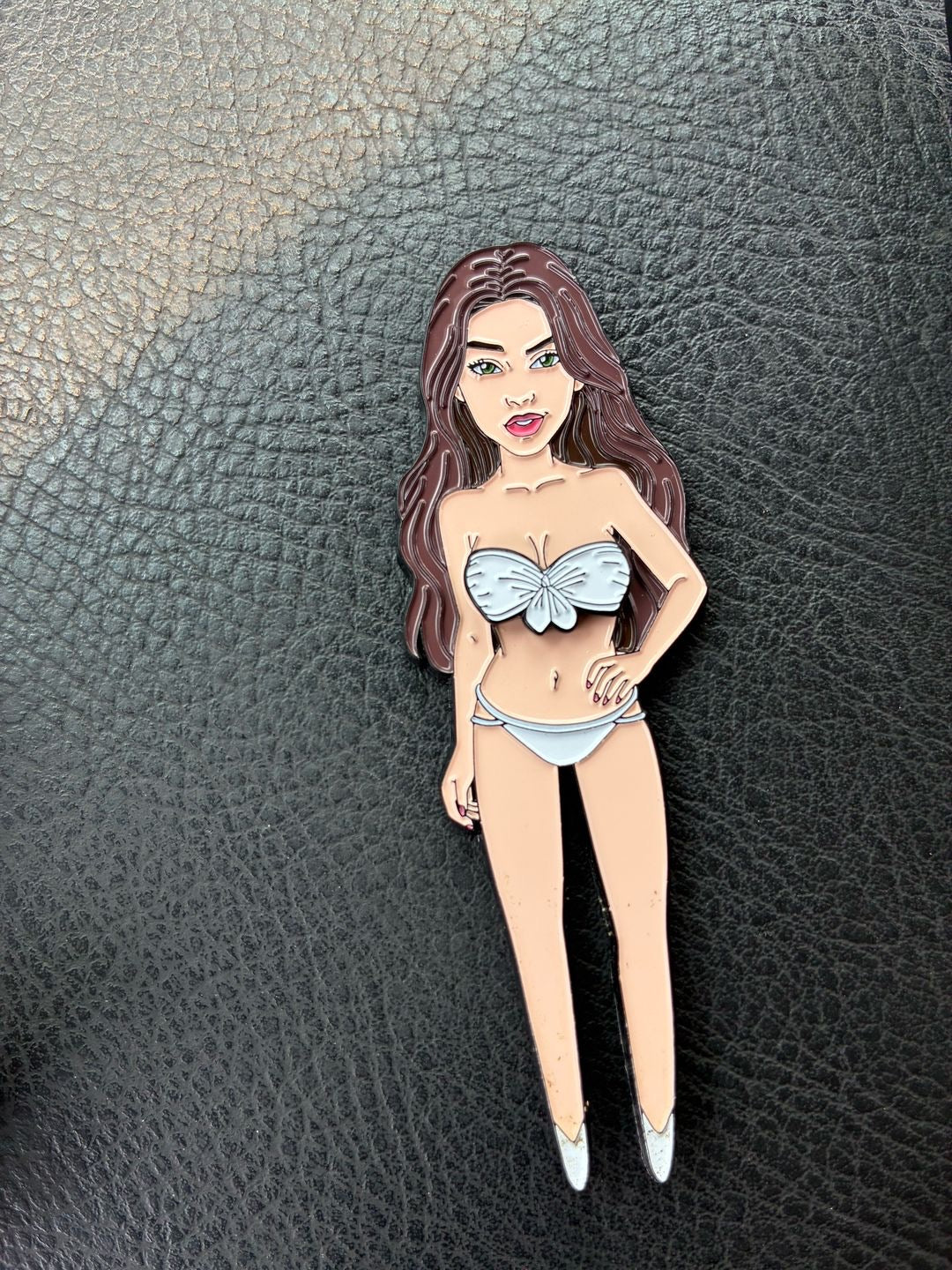 Topless Brunette Golf Divot Tool Gift Set Removable Bikini Top magnetic Ball Marker