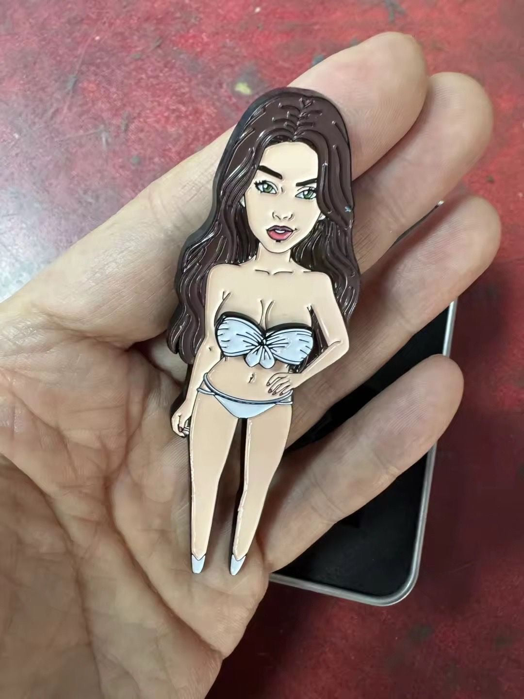 Topless Brunette Golf Divot Tool Gift Set Removable Bikini Top magnetic Ball Marker
