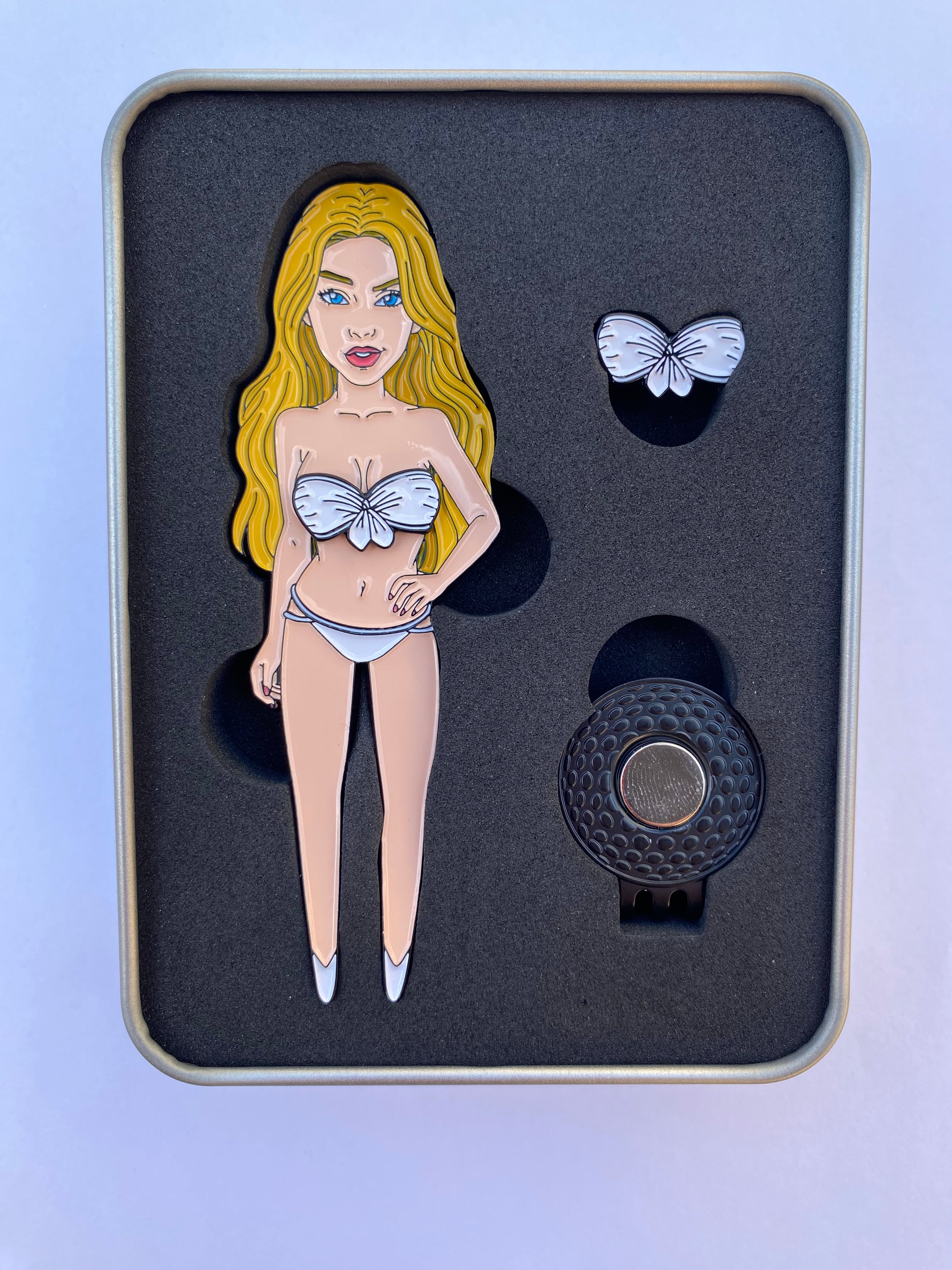 Topless Bikini Girl Divot Tool Gift Set Blonde