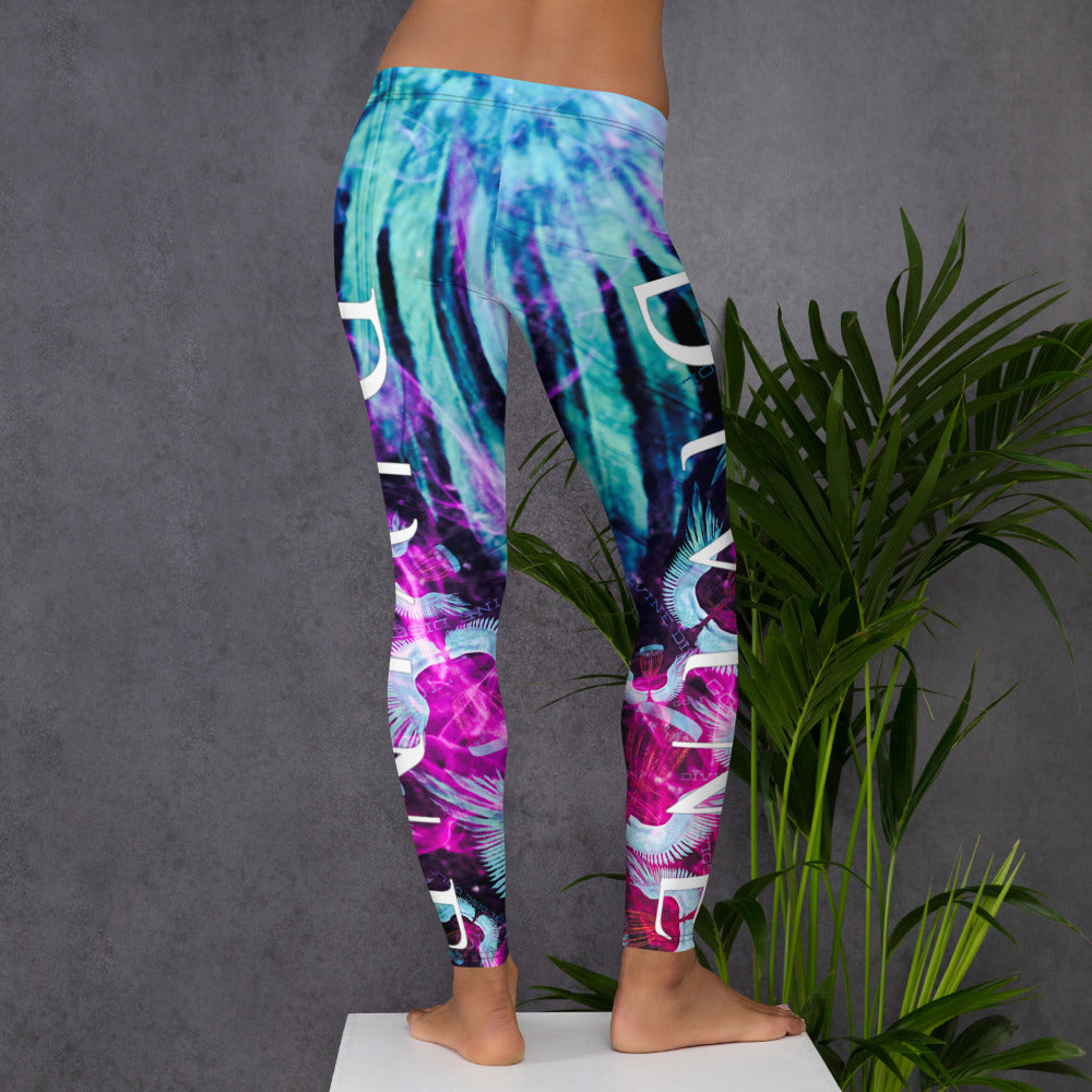 Divine Disc Golf Leggings Turquoise/Pink