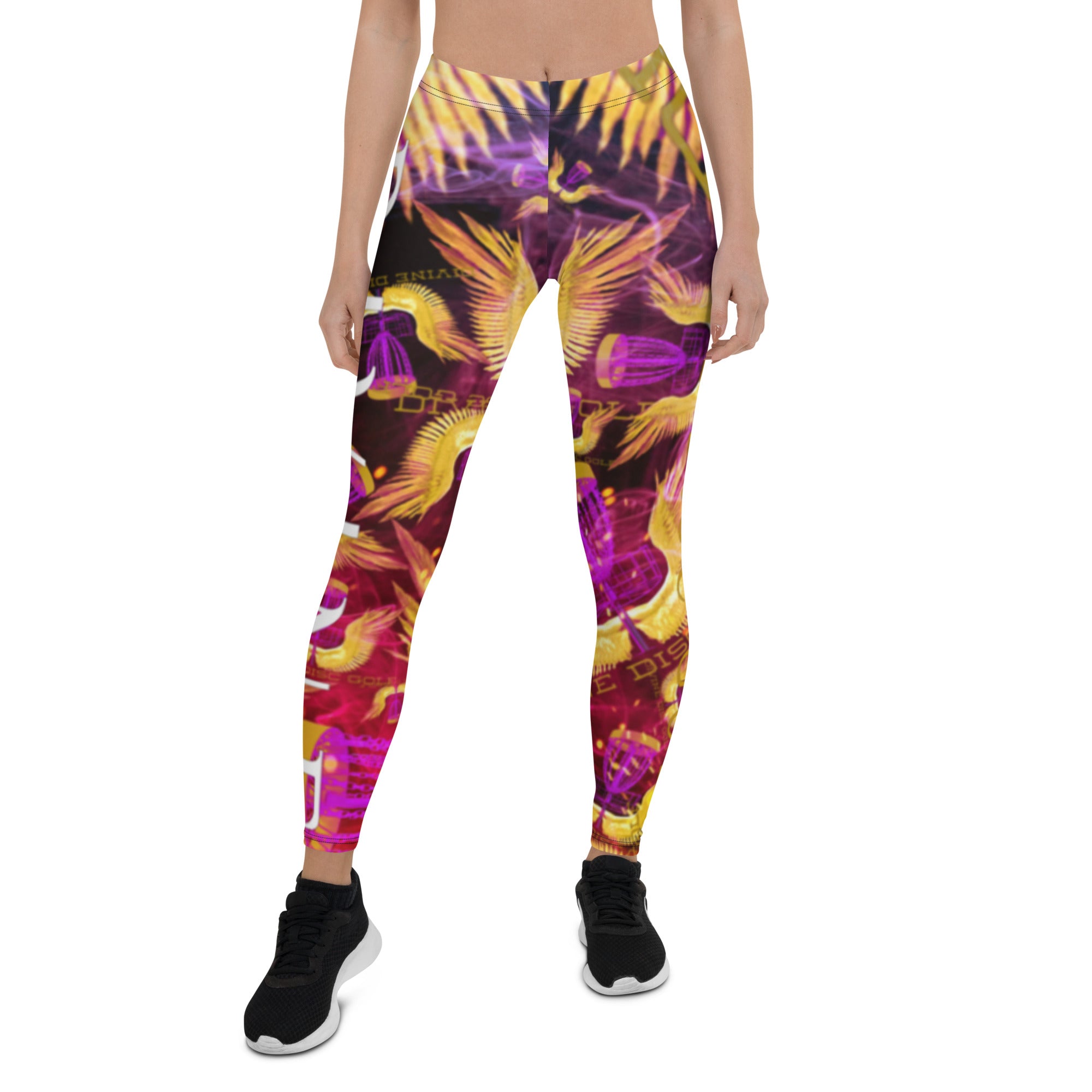 Divine Disc Golf Leggings Gold/Purple/Pink