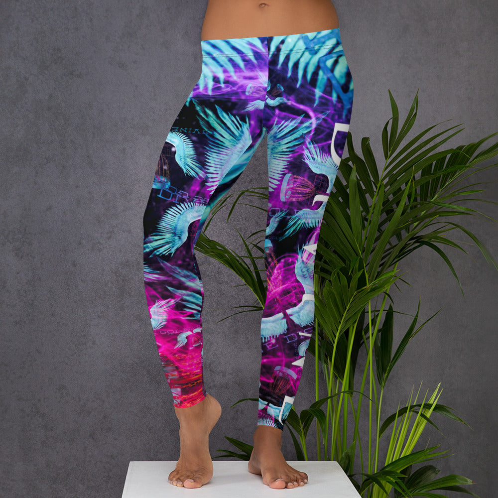 Divine Disc Golf Leggings Turquoise/Pink