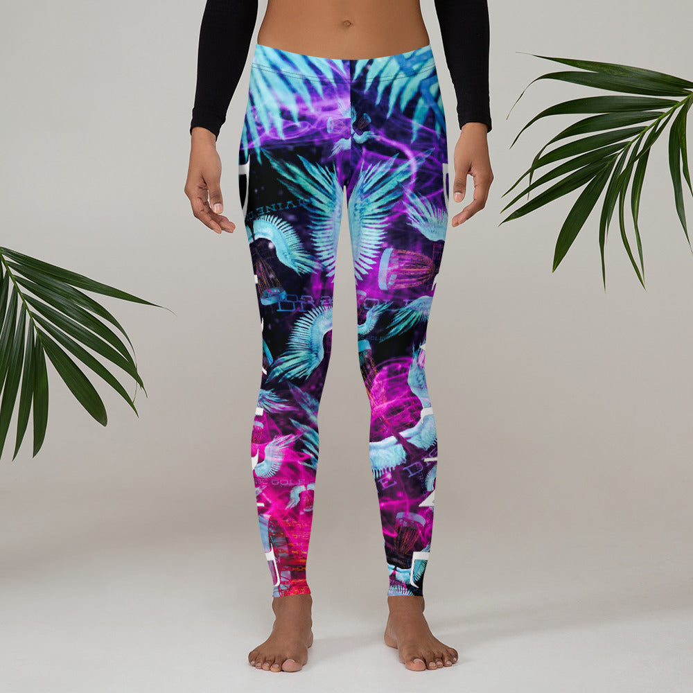 Divine Disc Golf Leggings Turquoise/Pink