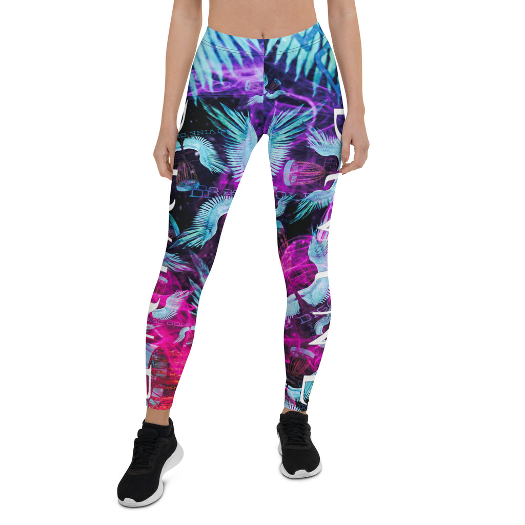 Divine Disc Golf Leggings Turquoise/Pink