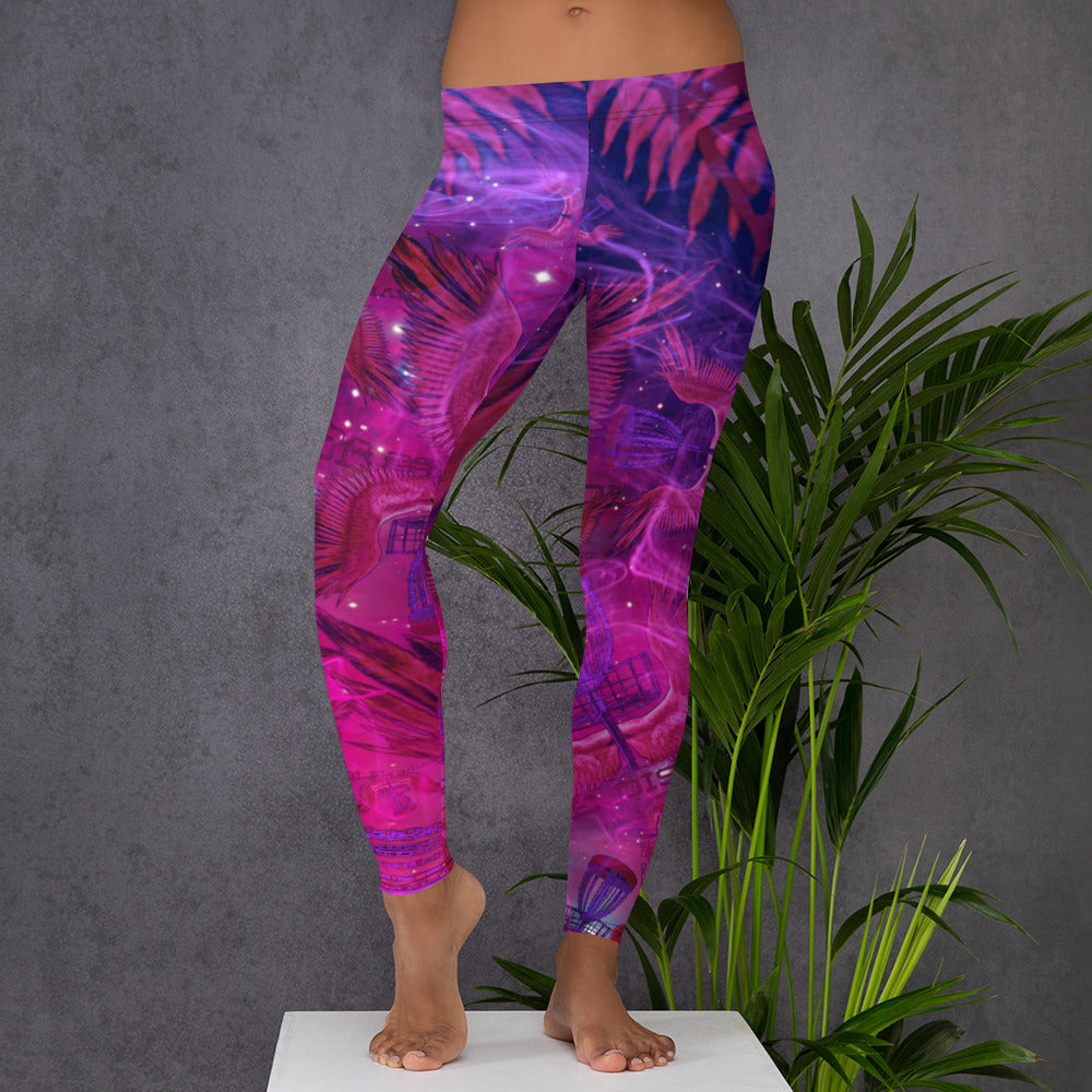Divine Disc Golf Leggings Pink/Purple/Swirl