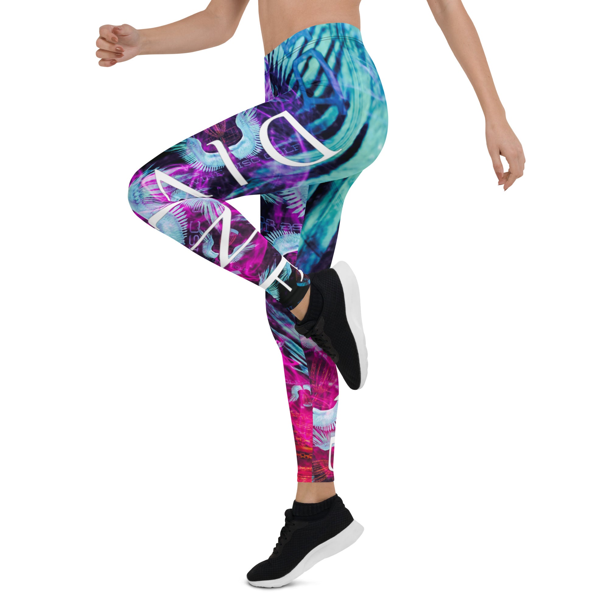 Divine Disc Golf Leggings Turquoise/Pink