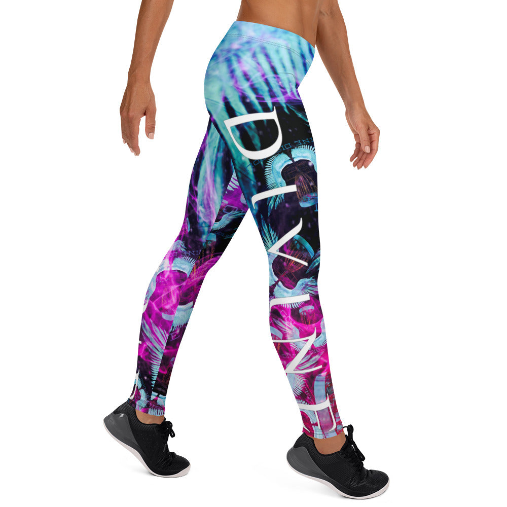 Divine Disc Golf Leggings Turquoise/Pink