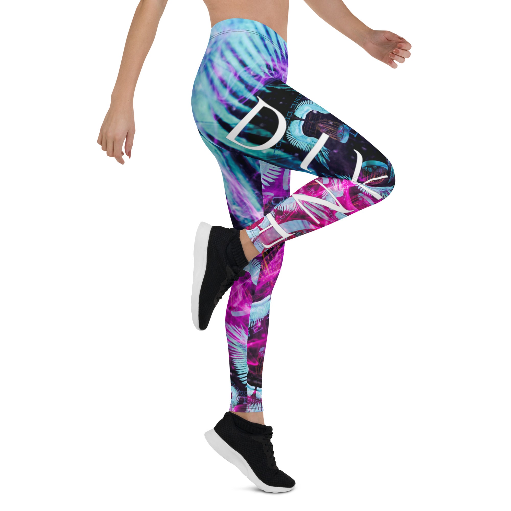 Divine Disc Golf Leggings Turquoise/Pink