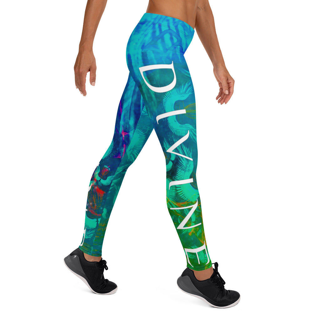 Divine Disc Golf Leggings Turquoise/Green