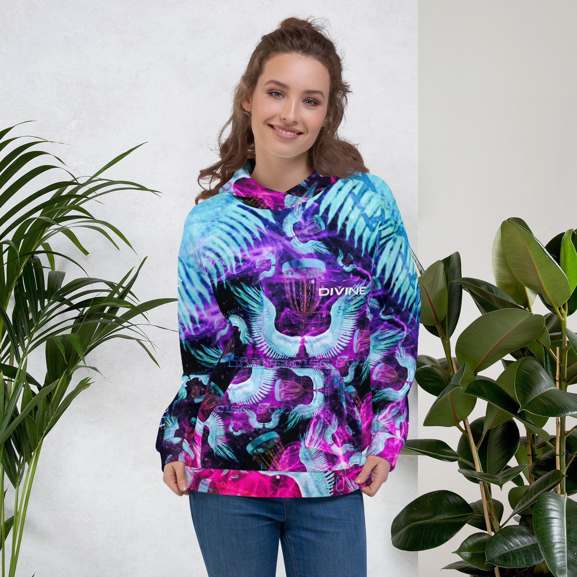 Divine Disc Golf Hoodie turquoise/Pink