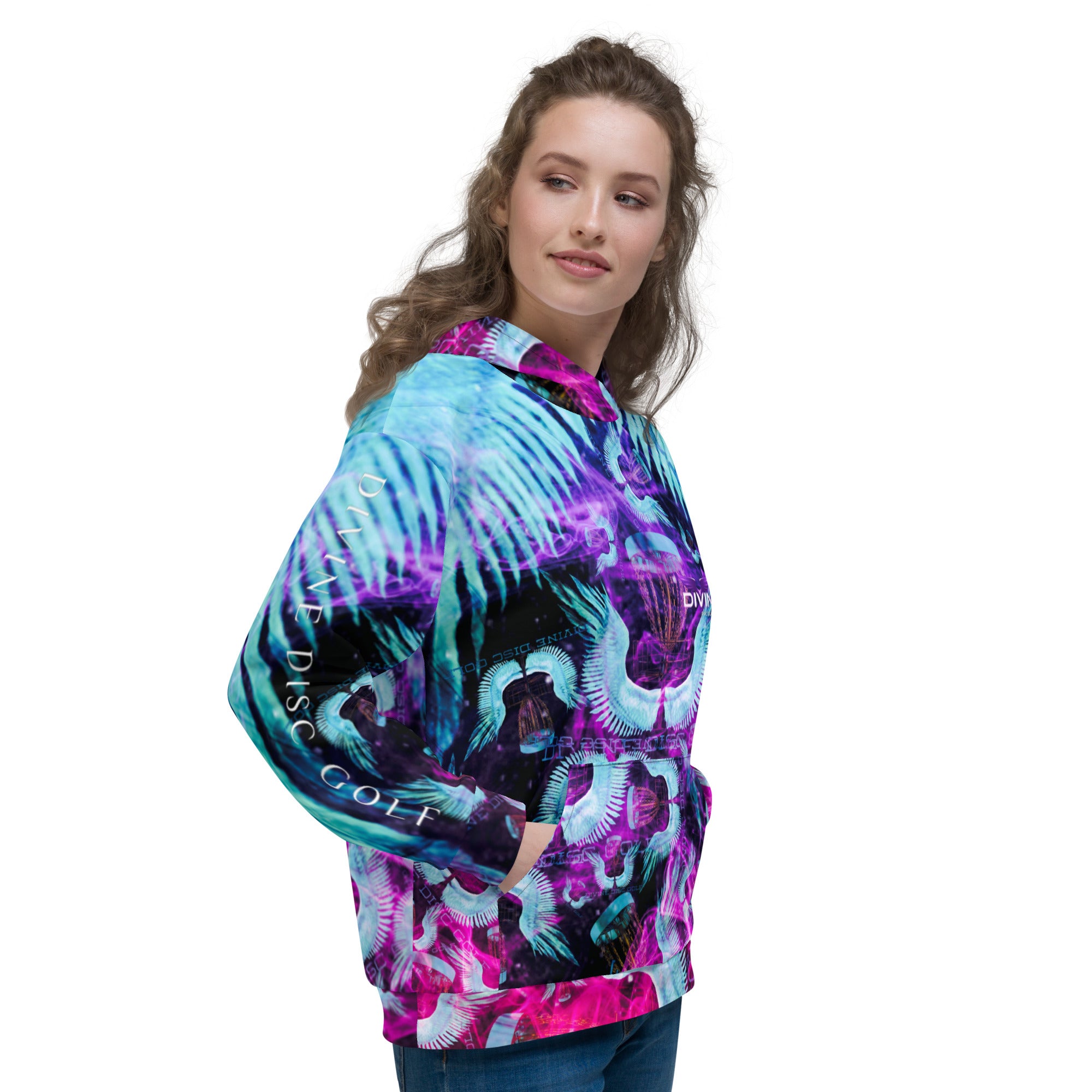 Divine Disc Golf Hoodie turquoise/Pink